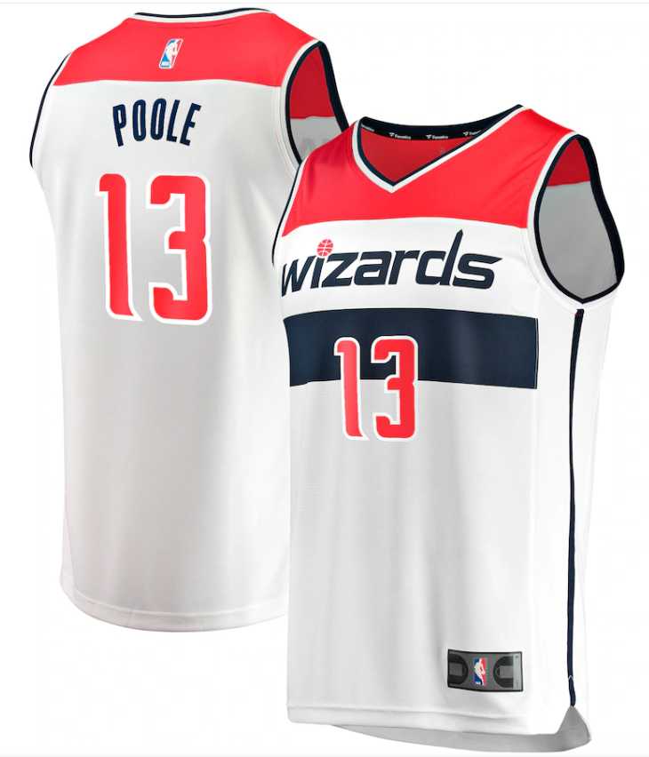 Mens Washington Wizards #13 Jordan Poole White Icon Edition Stitched Jersey Dzhi